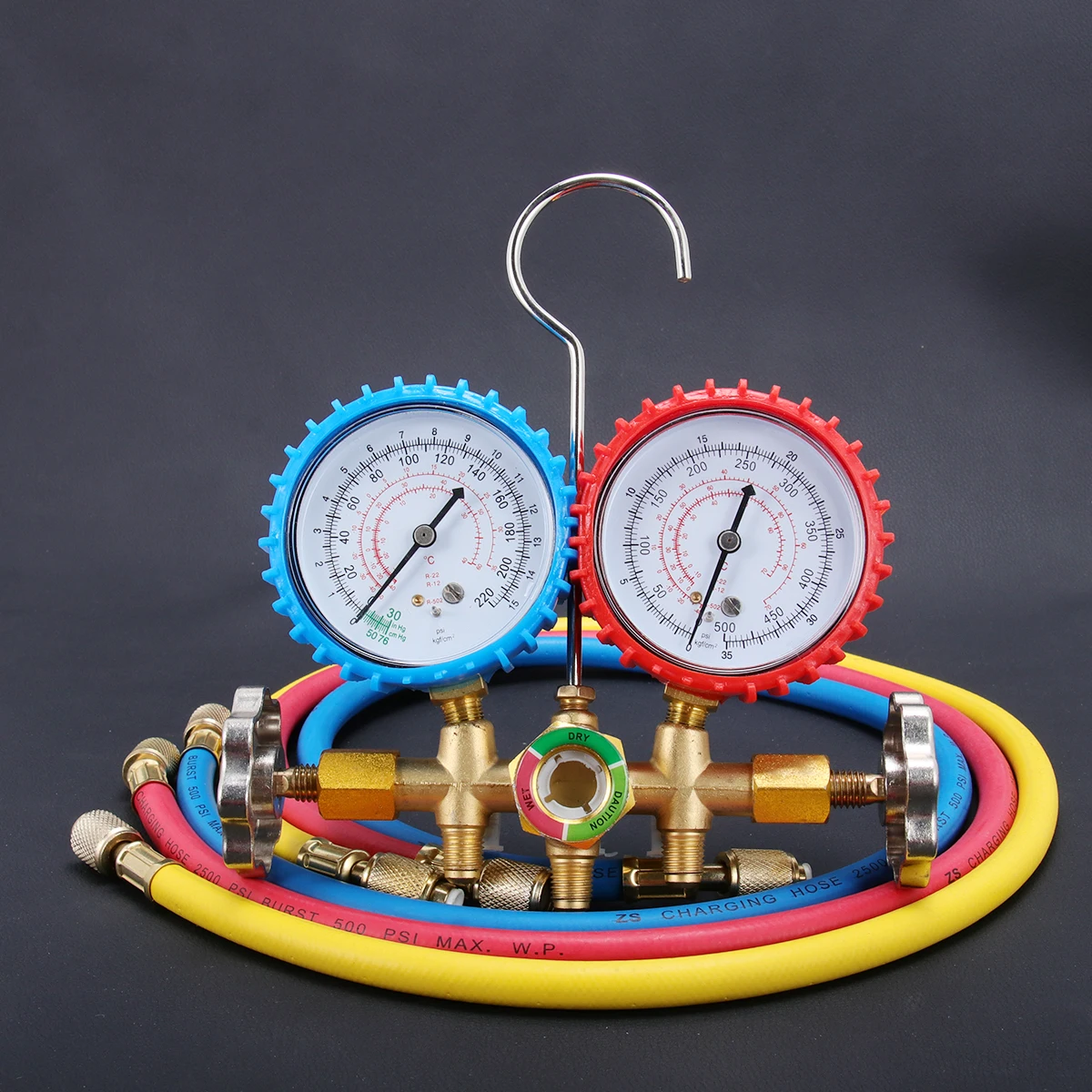 

Charging Hose 2 Burst Max Air Conditioning Refrigerant Manifold Gauge Diagnostic Kit Service Gas Test Tool Manifold Gauge