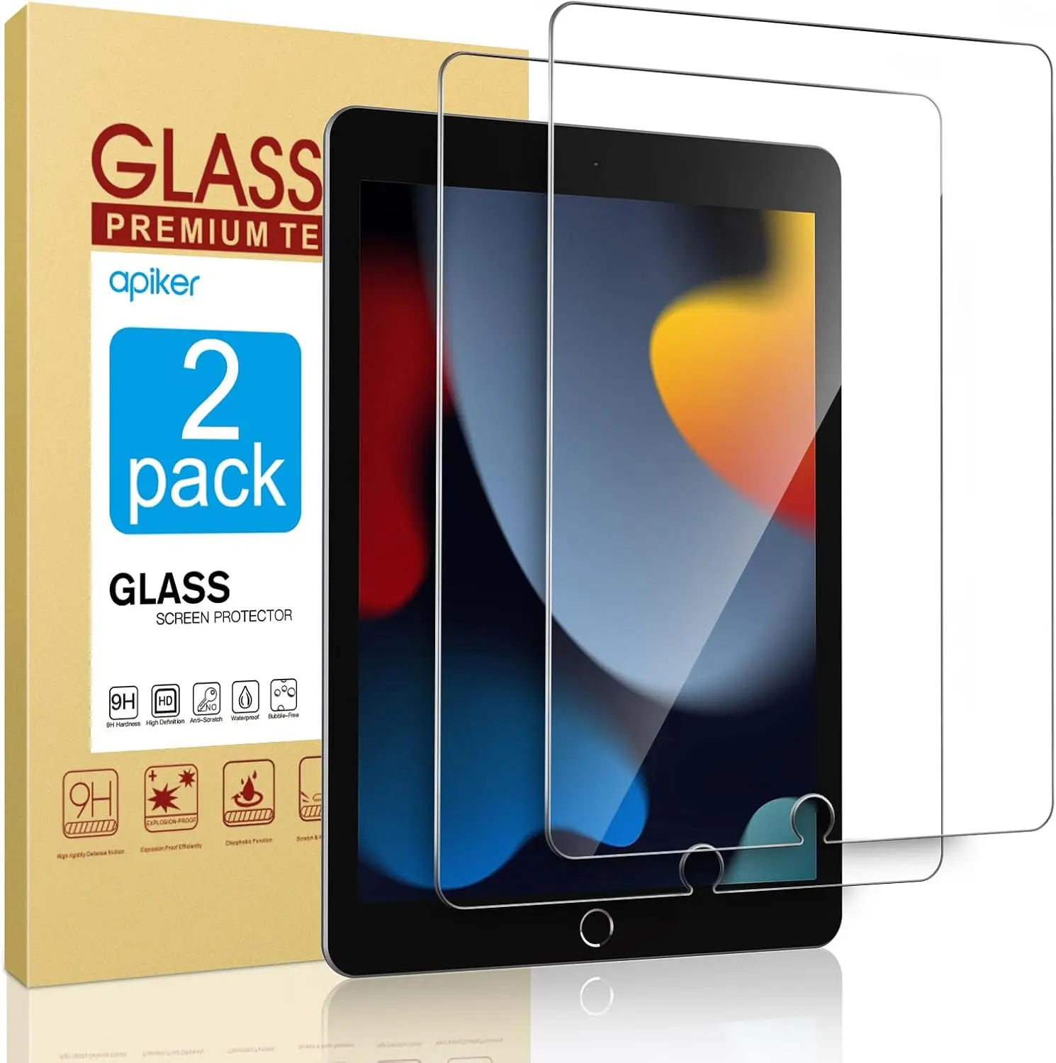 عبوتان من واقي الشاشة لجهاز iPad 11th A16 2025 والجيل العاشر 10.9 بوصة 2022، HD Clear 9H Hardness من الزجاج المقسى Compa