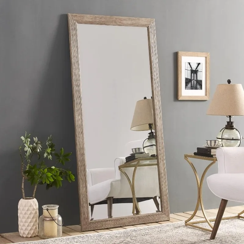 Full-Length Mirror with Wood Frame – Rustic 66