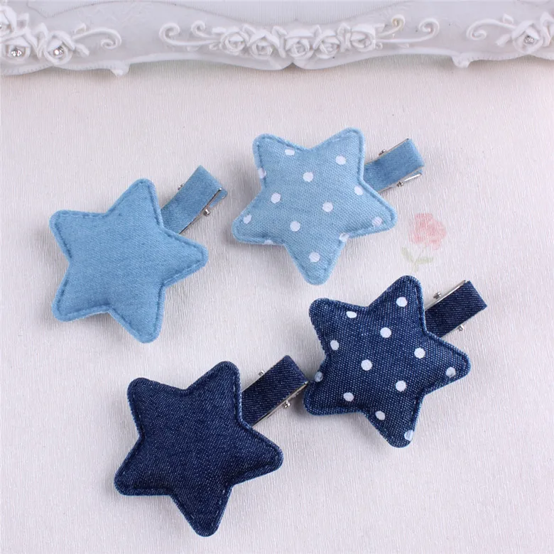 Star Imperial crown rabbit Dot Bowknot Barrette Denim Bow Hair Clip Double Layer Bowknot Hair Accessories