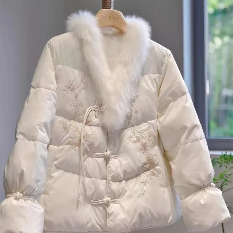 

New Chinese-style Cotton-padded Coat Niche Elegant Style Loose Lightweight Thick Warm WOman Clothes Adult Female Office Workers