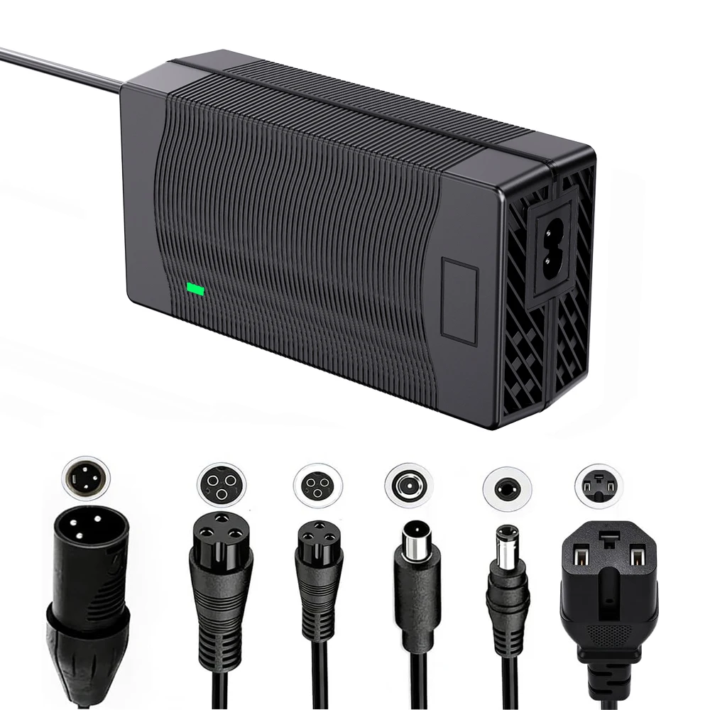 54.6V 2A Smart Ebike Charger for 48V Lithium Battery Electric Bike & Scooter 6 Plugs Compatible with Ecotric City/Beach