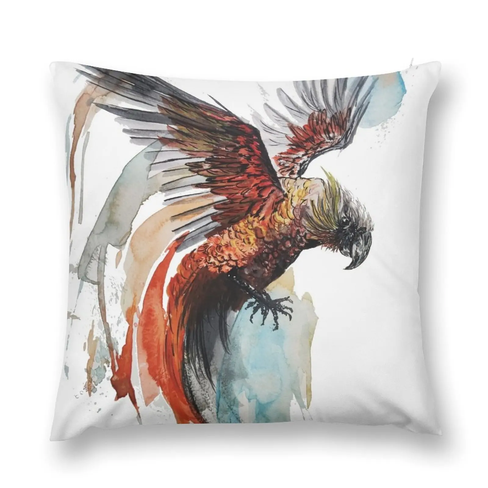 

Kākā Parrot Bird Watercolour Art Throw Pillow Christmas Throw Pillows Covers ornamental pillows pillow