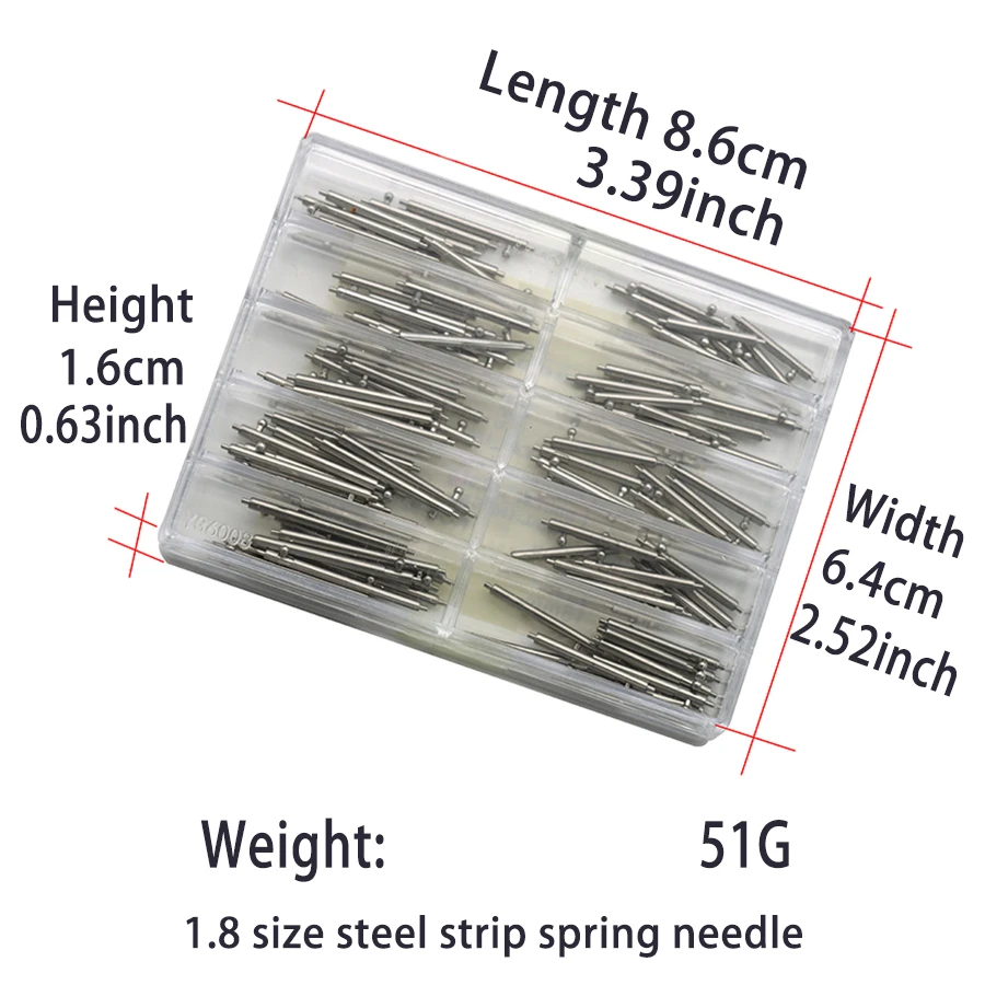 أجزاء الساعة، توصيل قضيب فولاذي بين حزام من الفولاذ المقاوم للصدأ ومقرص الساعة، قضيب أذن سريع الفصل 1.8 مم