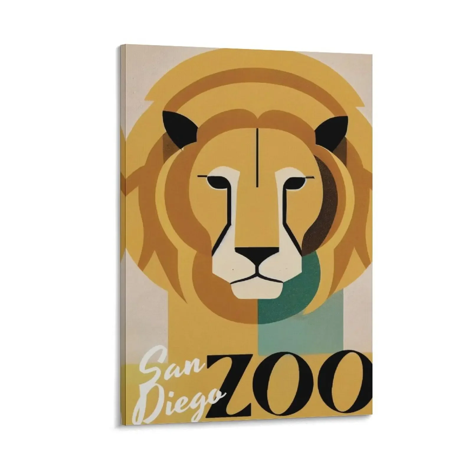 

San Diego Zoo Retro Lion Exhibition Poster 90s Minimalism Canvas Painting posters