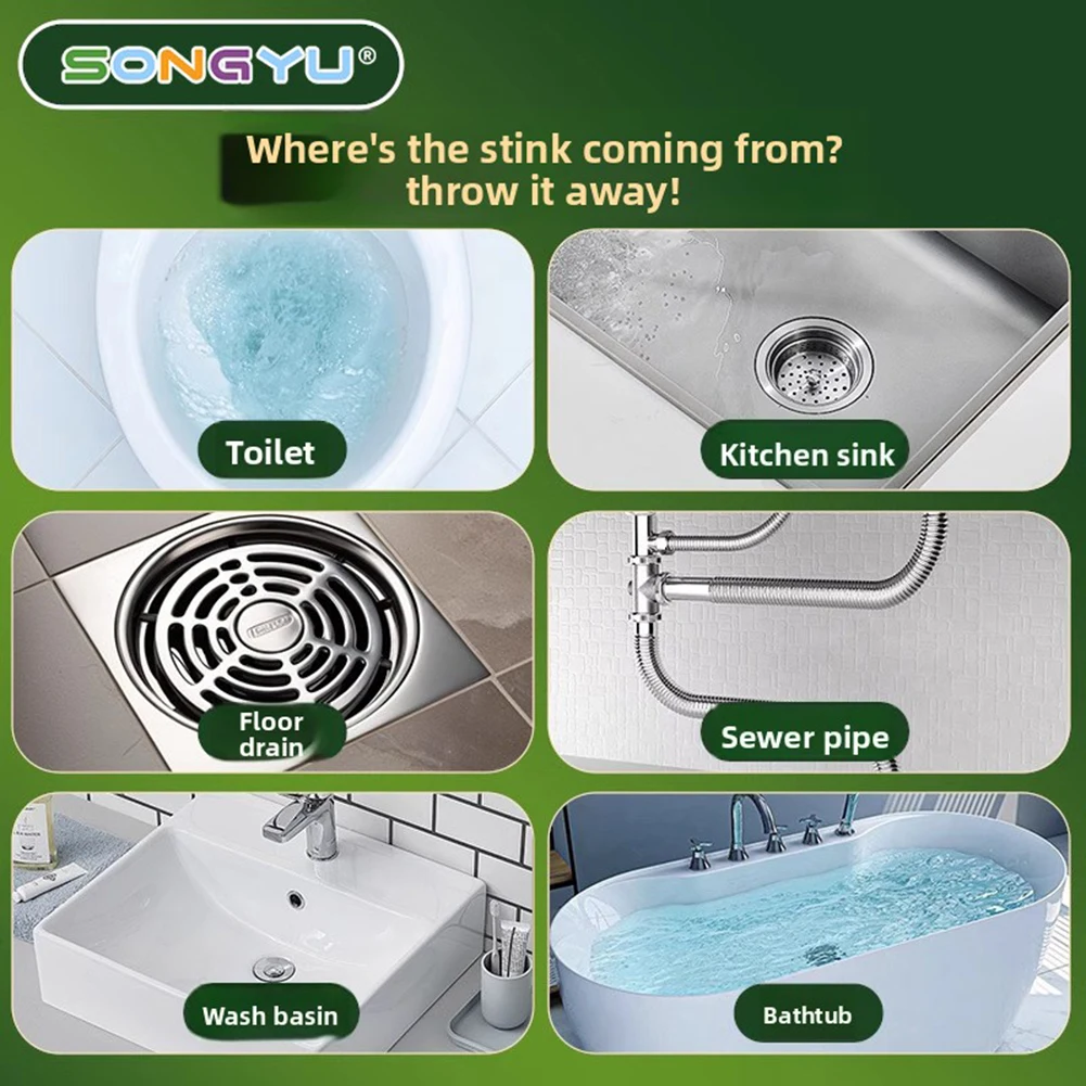 Pipeline Anti Backflow Odor And Deodorization Beads,Sewer Odor-Eliminator,Bathroom Drain Odor-Neutralizer,Safe For All Pipe Type