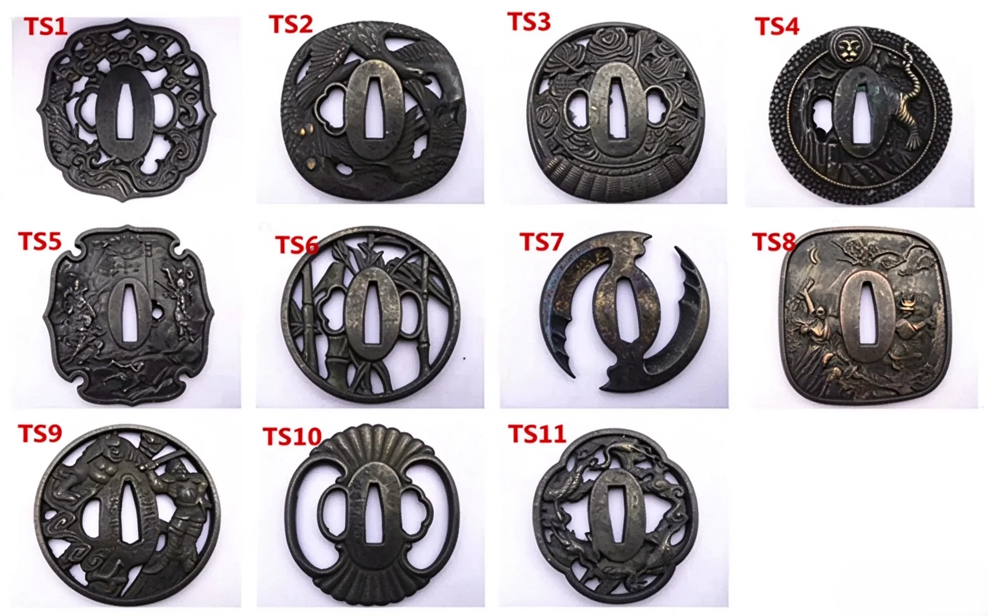 Quality Vintage Zinc Alloy Metal Tsuba Handguard Disk for 3.2*0.7cm Blade JP Samurai Katana Tachi Wakizashi Iaido Sword Fittings