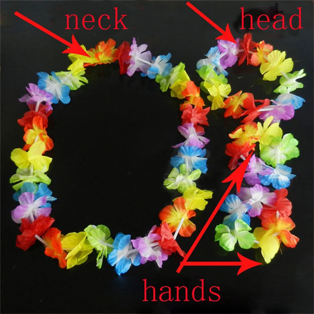 

4 Pcs Adult Wreath Four Piece Set Seaside Flower Garland Hawaii Flowers Necklace