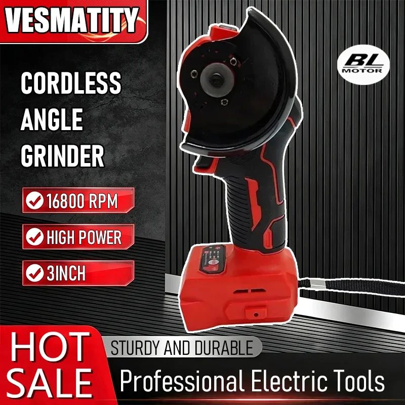 Cordless mini grinder polishing and cutting machine for diamond surface work professional grade tool fit Milwaukee battery