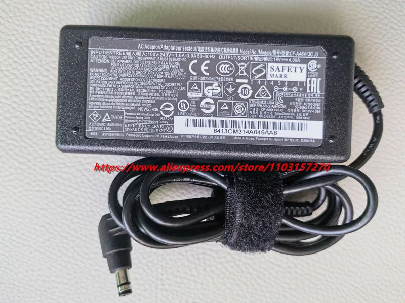 Original 65W 16V 4.06A Charger for Panasonic ToughBook CF-AA6413C M3 CF-AA6412C M1 CF-AA6412C M2 Laptop AC Adapter Power Supply