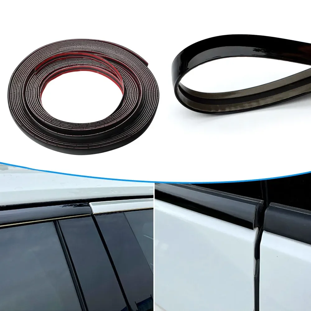 1pc Car Window Decoration Mouldings Stickers Car Bumper Protect Sticker Car Door Side Decorative Strip Auto Exterior Accessories