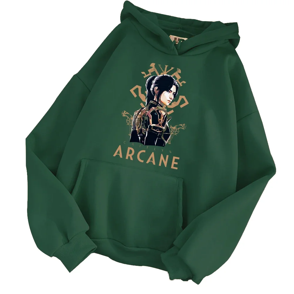 Arcane Season 2 Caitlyn Hoodie Harajuku Pullover Tops Sweatshirt Fans Gift Comfortable Warm y2k Tops Sweatshirt  Unisex Clothes