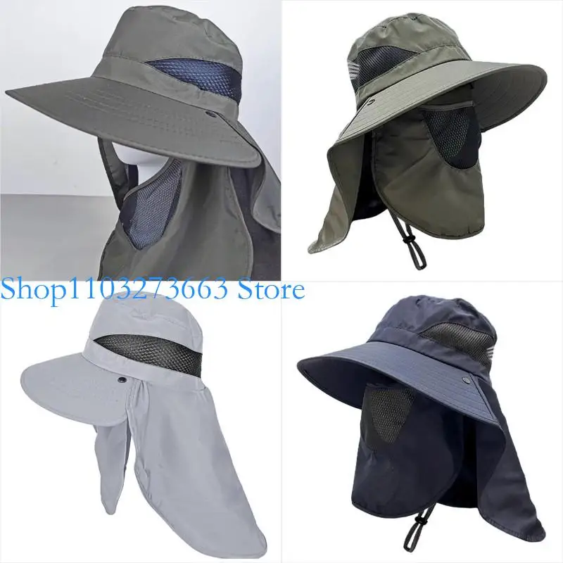 

R6FE Breathable Wide Brims Bucket Hat Hot Weather Sun Protections Hat for Women Man