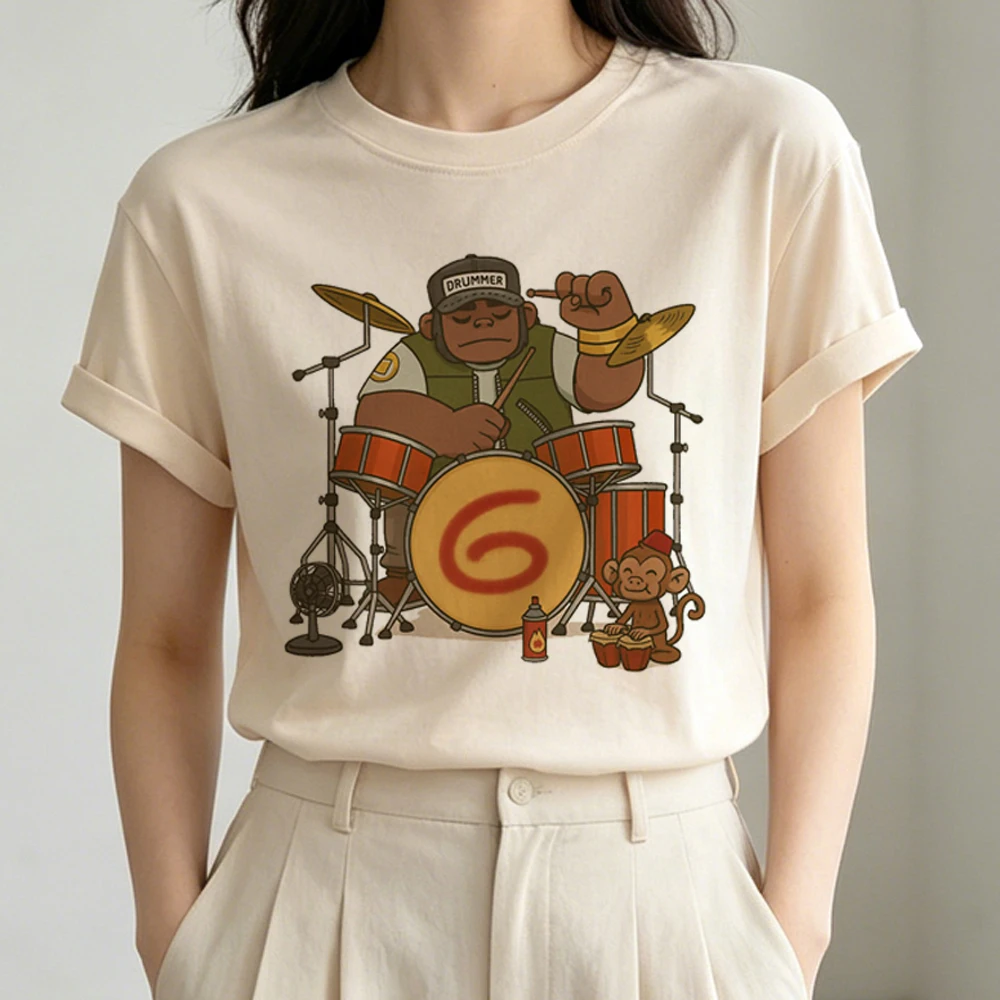 Gorillaz top tees women dollette manga baddie y2k vintage shirt funny vintage streetwear Retro y2k