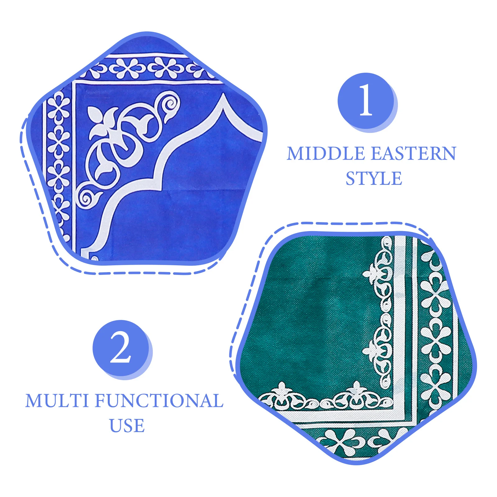 4 قطع سجادة صلاة محمولة بتصميم إسلامي، سجادة سفر إسلامية خفيفة الوزن لمهرجان العيد، سجادة عبادة مزخرفة، سجادة صلاة