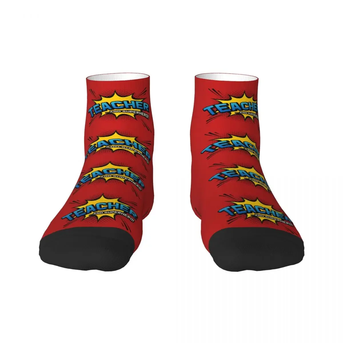 Fashion Mens Teacher Superhero Dress Socks Unisex Warm Breathbale 3D Printed Science Social Worker Crew Socks