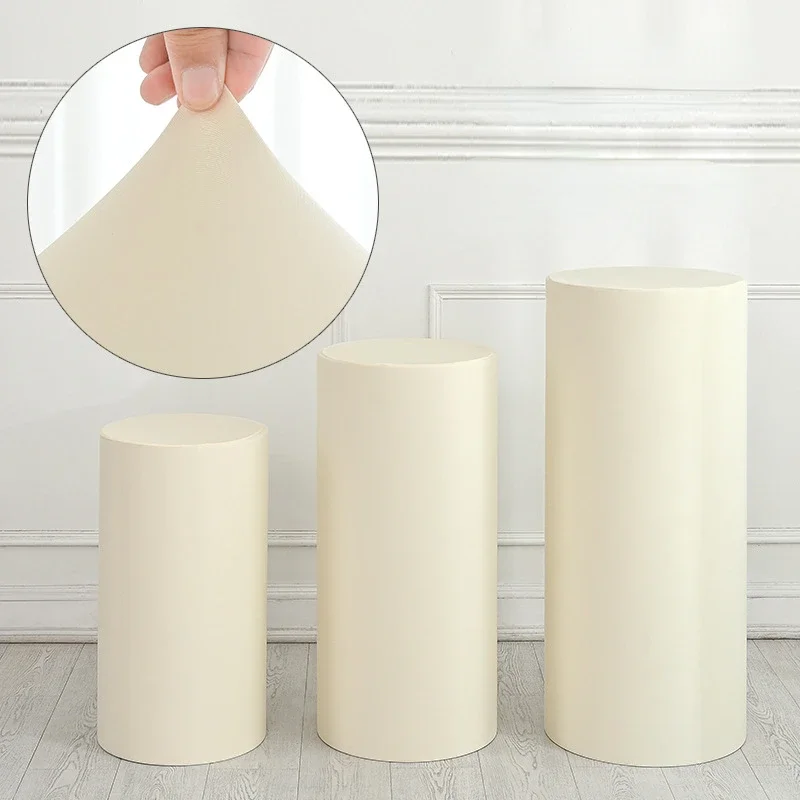 

3PCS Spandex Cylinder Pedestal Covers Wedding Birthday Party Cylindrical Cloth Cover Set Wedding Decoration