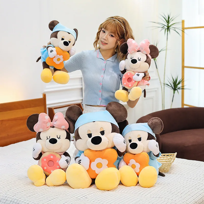 Disney nouveau Kawaii Minnie peluche Mickey peluche poupée chérie petit déjeuner série mignon enfants anniversaire cadeau de noël pour les enfants