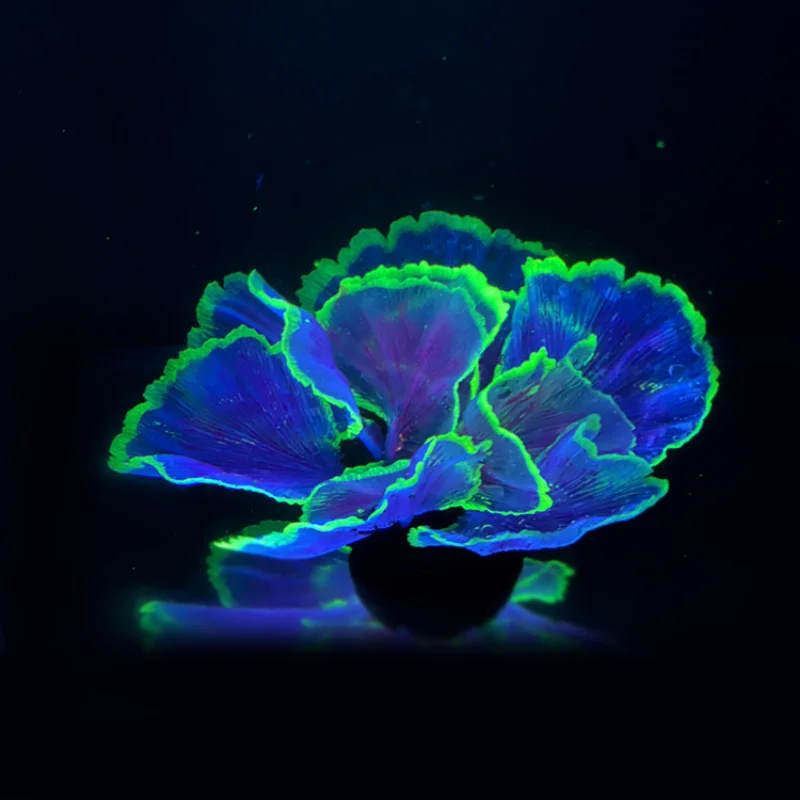 Fluorescent Aquarium Decor Fish Tank Landscaping Coral Simulation Lettuce Coral Ornaments Small Underwater World Landscape Decor