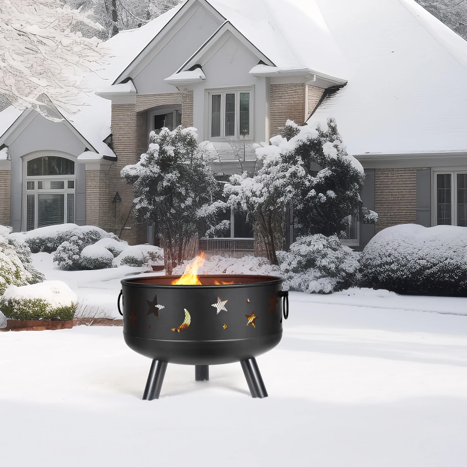 Family gatherings, outdoor stoves in winter, keep fully burned, can be used for barbecue