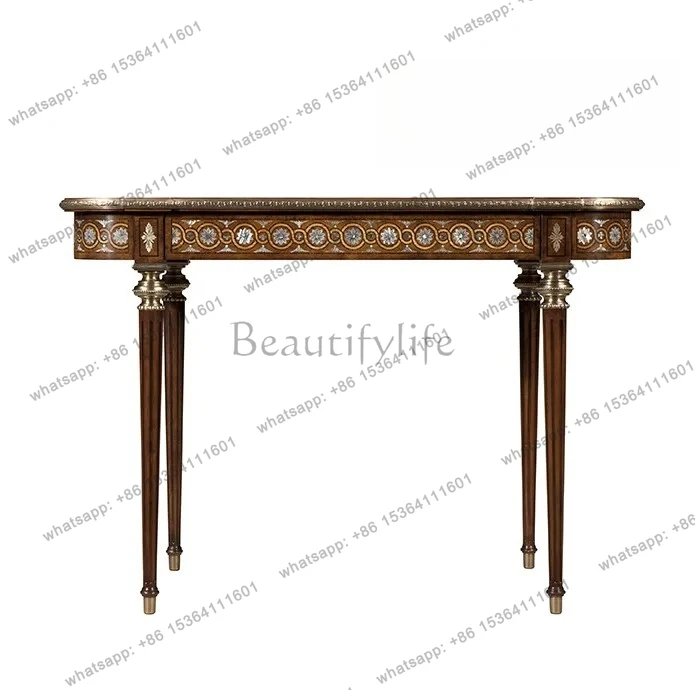 Nordic mahogany dresser classical European writing desk inlaid shell desk