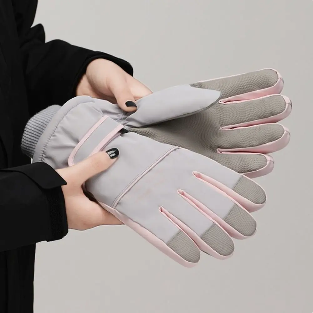 Fashion Waterproof Motorcycle Gloves Windproof Thicken Winter Gloves Warm Mittens Ski Gloves Women