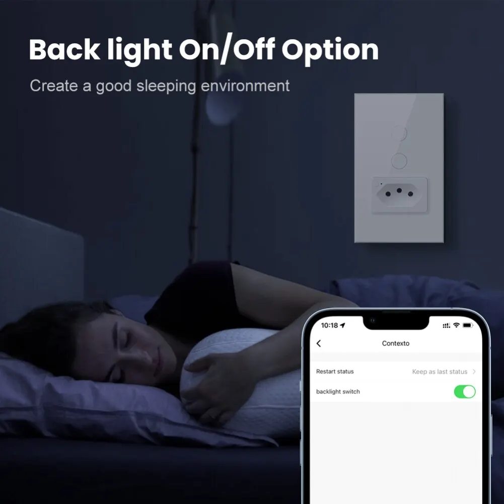 Tuya brasile WiFi Wall Switch Timing con presa Touch Glass Panel 1/2gang Outlet Smart Life App Remote per Alexa Google