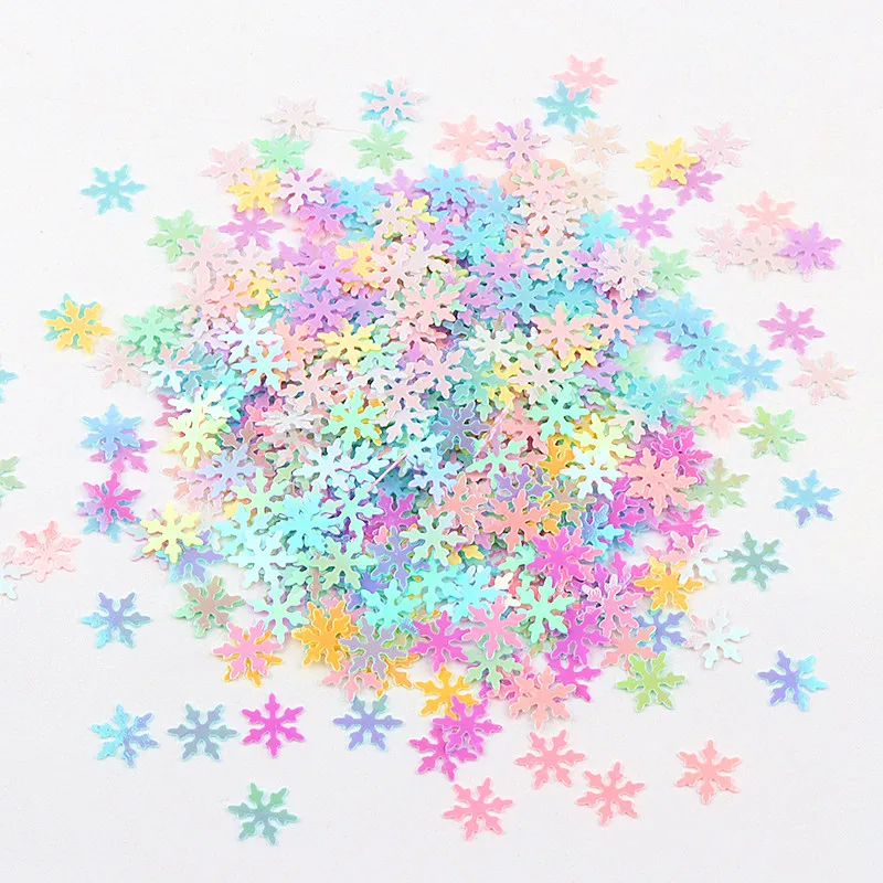 9mm Snowflake Sequins Christmas Snow Sequin Loose Flower Glitter Pailettes Lentejuelas Sewing Wedding Craft Home Decoration