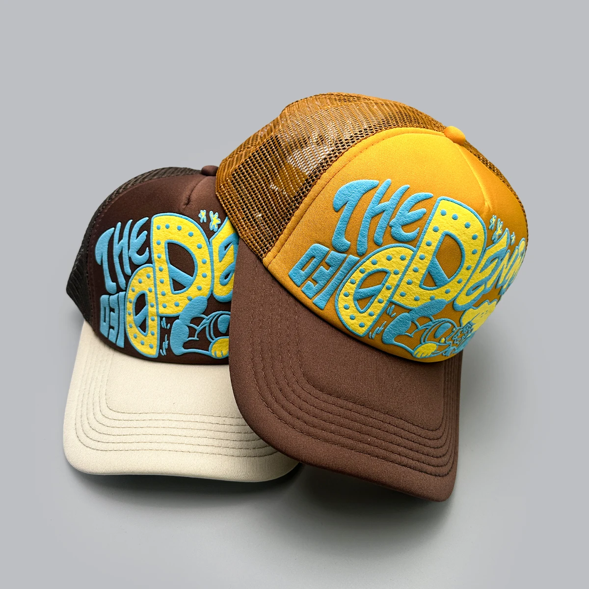 Interesting 3D Printed Letter Baseball Hats New Unisex Sunshade Cartoon Breathable Color Block Versatile Ins Mesh Trucker Caps