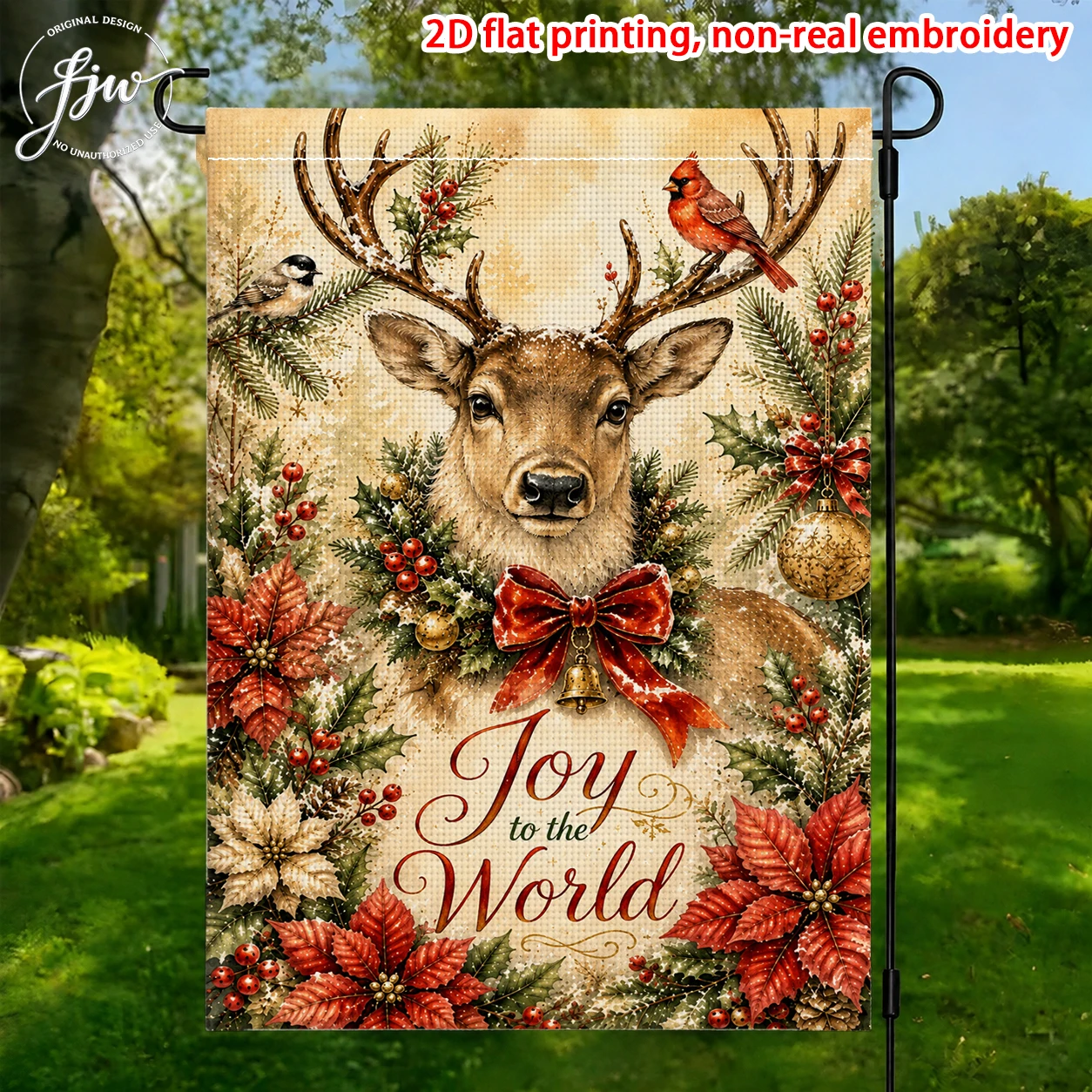 1pcs Vintage Christmas Garden Flags, Seasonal Holiday Yard Decor with Reindeer Snowman Nutcracker Designs for Outdoor Patio Lawn