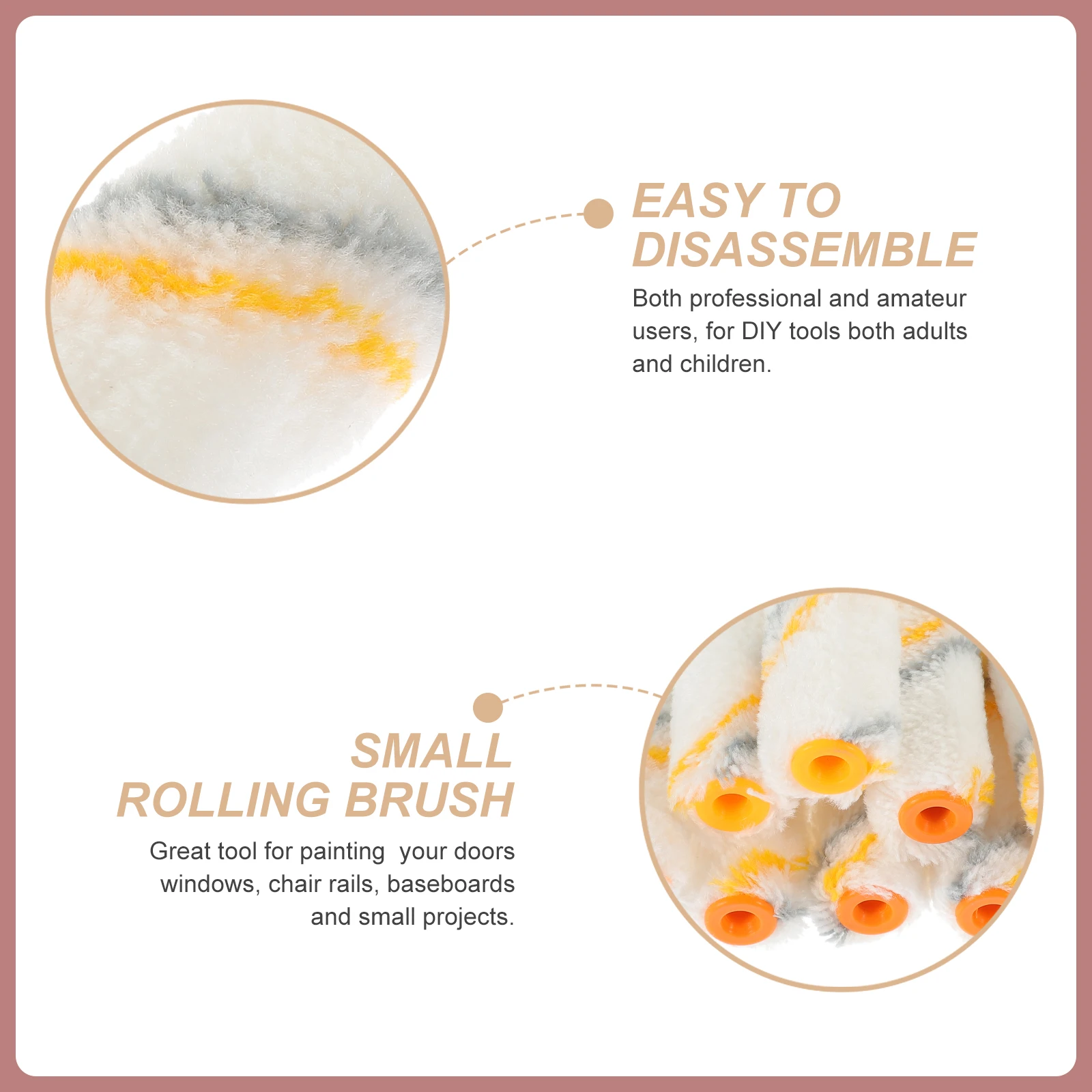 

1 Set of 21PCS Little Finger Paint Rollers Mini Roller Brush Hot Melt Roller Brush Coating Decorators Brush Wall Painting Tools