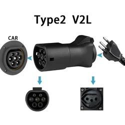 TYPE2 V2L Discharge Brazil Plug 16A Electric car adapter with israel socket Outdoor Power Station for BYD MG KIA ZEEKR Jaecoo j7
