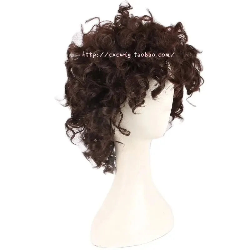 

zizi 2025 Luca вьющиеся короткие темно-коричневые парики для косплея, термостойкие синтетические волосы + шапочка для парика