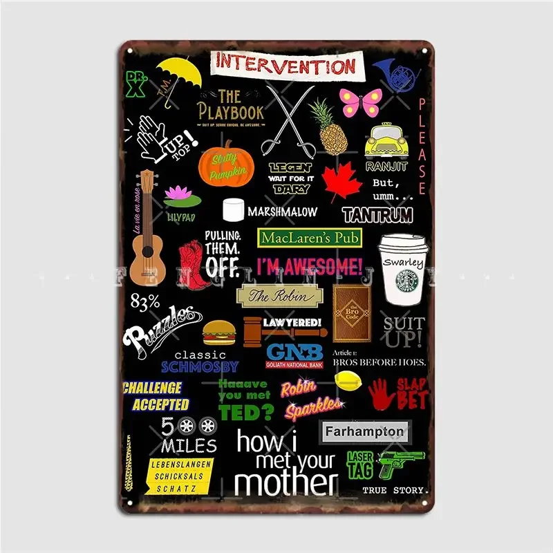 How I Met Your Mother Himym Tv Show Collage Metal Plaque Poster Cinema Living Room Garage Decoration Tin sign Poster