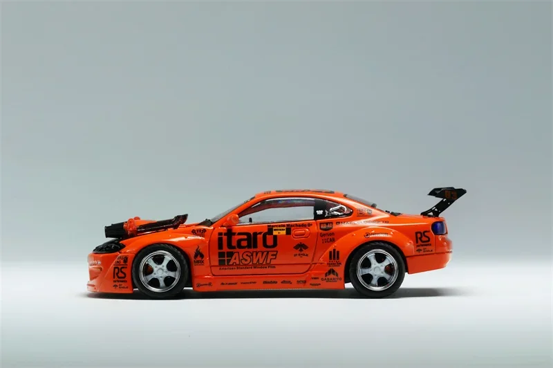 YS Model  1:64 Silvia S15 Marcelo Drift Orange Model Car