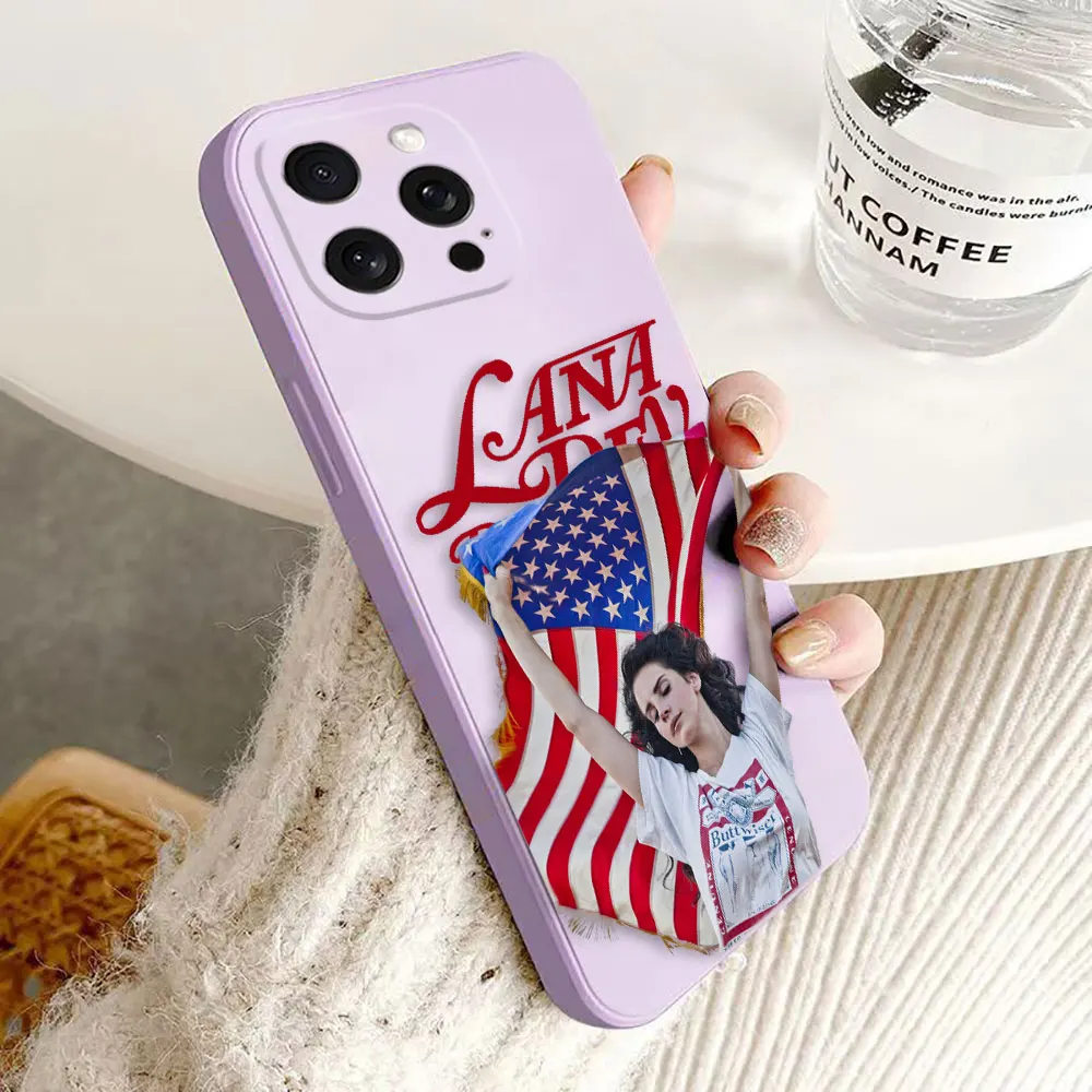 Pop Singer L-Lana Del Rey Cover Phone Case For Apple iPhone 13 12 MINI XS XR X MAX 8 7 6 5 PLUS Colour Silicone Case Funda Shell