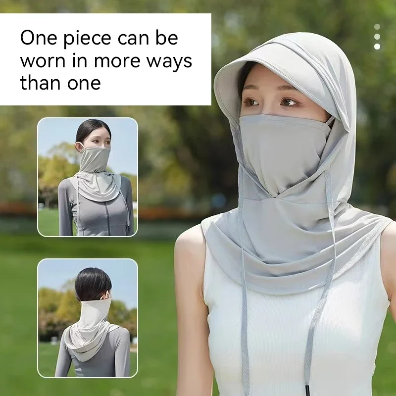 

Sun hat Children's ice silk unisex summer breathable sun block UV protection outdoor riding neck protector integrated hat