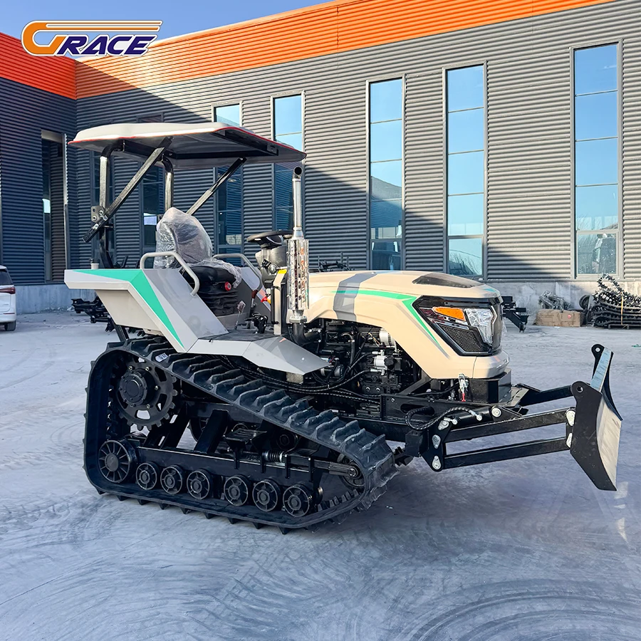 رائجة البيع 80HP جرار مزرعة صغير متعدد الأغراض/جرارات زراعية زاحفة مع محمل ذراع حفارة