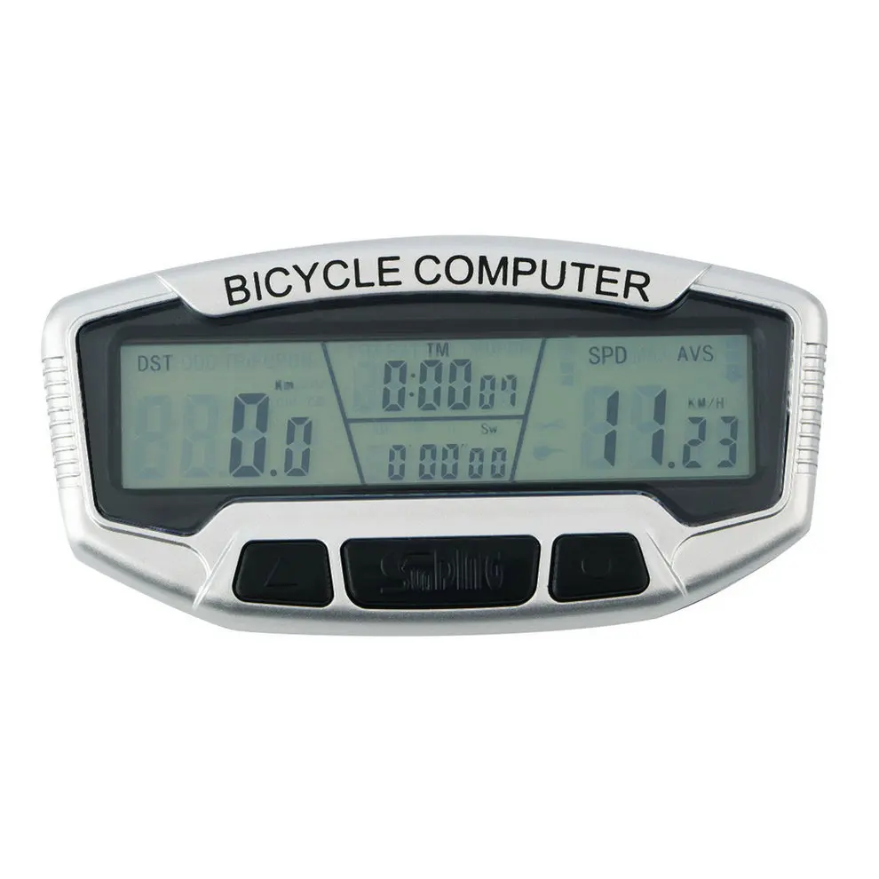 Digital LCD Display Cycling Bike Bicycle Computer Odometer with Green Backlight Thermometer,Clock