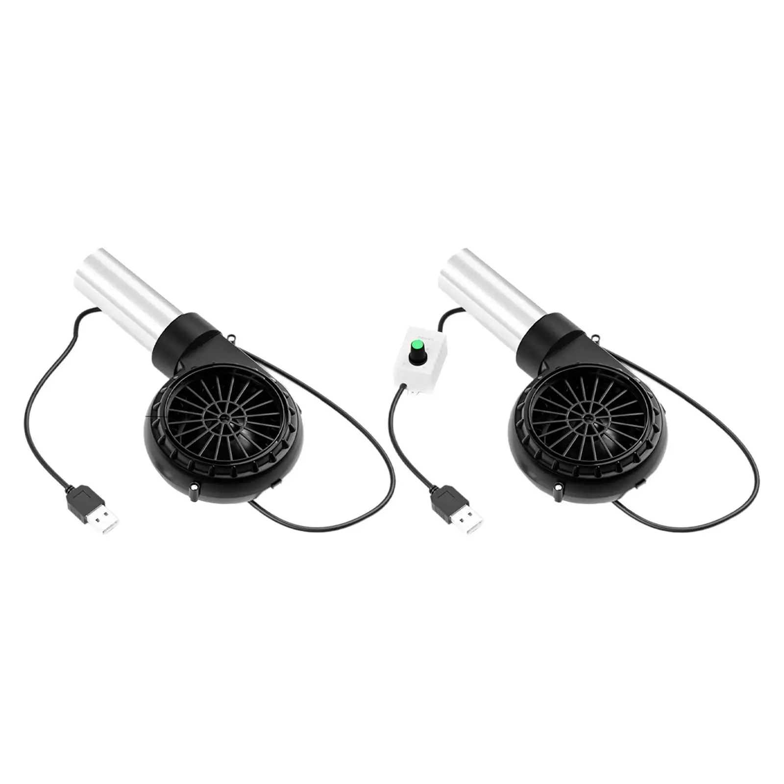 BBQ Fan Multipurpose Stainless Steel Windpipe Fire Bellows Tool Barbecue Tool for Hiking Fire Pits Camping Picnic Indoor