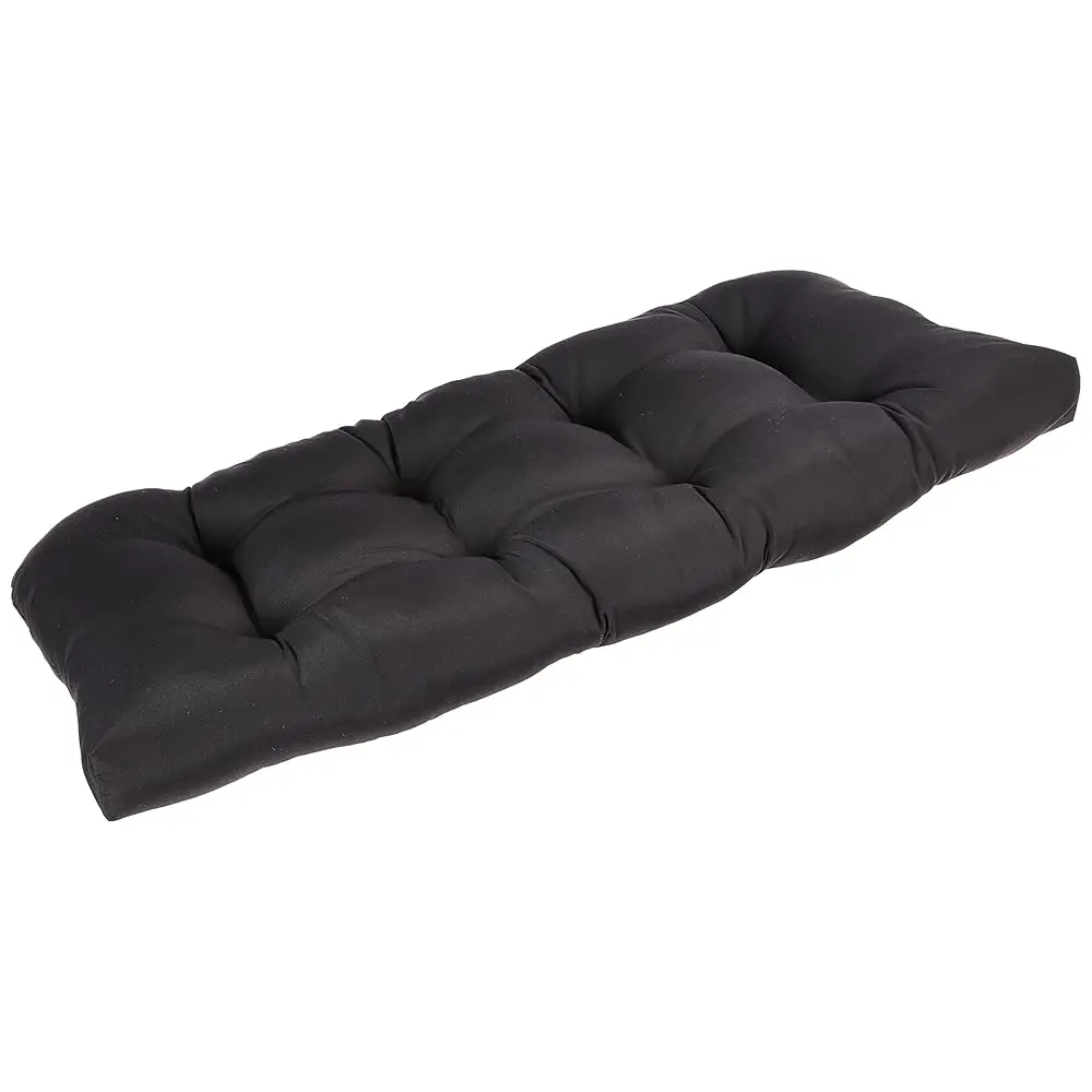 

Fresco Solid Indoor/Outdoor Wicker Patio Sofa/Swing Cushion Tufted, Weather And Fade Resistant, 19"" X 44"", Black
