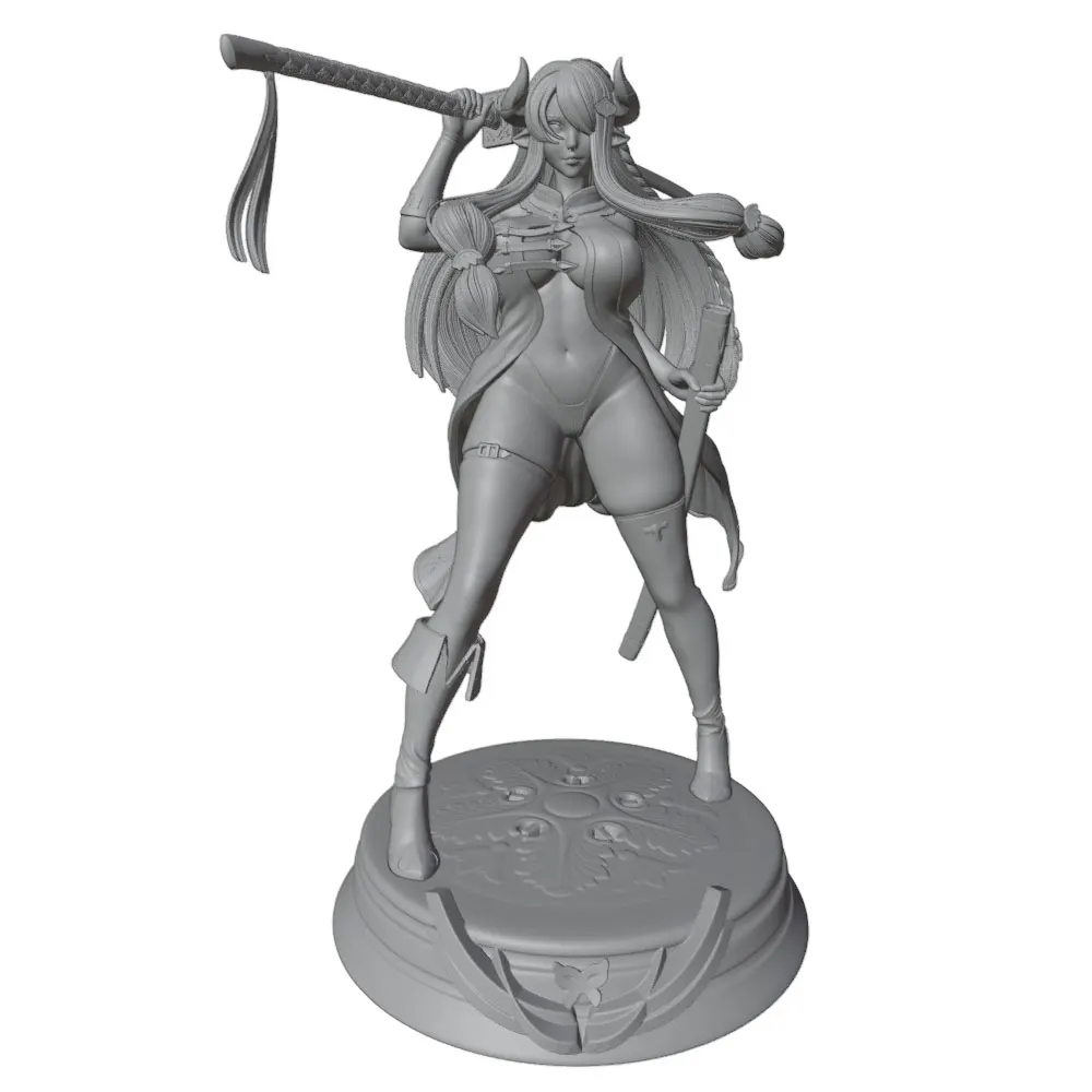 1/24 75mm   NSFW Sexy Girl Resin Model Kits GK Miniature 3D Printed Gray Model Figurine DIY Doll Model Unassembled And Unpainted