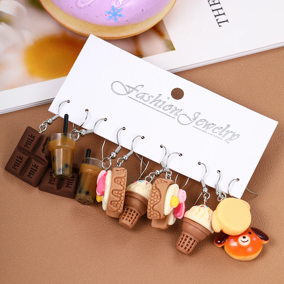 17KM Fashion Cute Cartoon Earring Set Colorful Dopamine Acrylic Earrings for women Girls New Trendy Jewelry Accessories Gifts