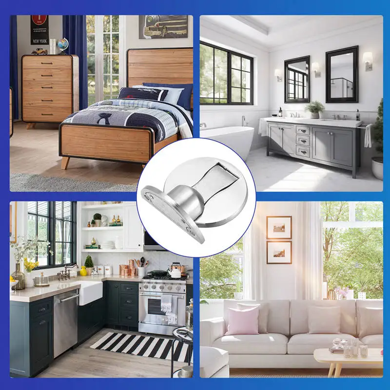 Tope de puerta magnético para montaje en suelo, Tope de puerta magnético invisible, Topes de puerta con imanes, soporte de pared abierto