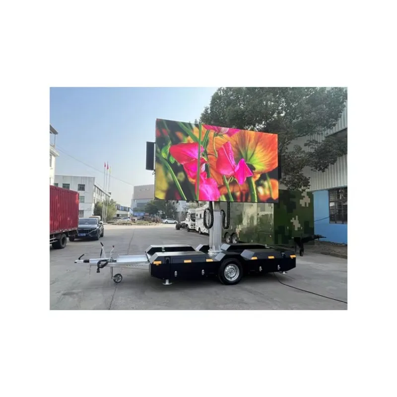 New Style Outdoor LED Sign Screen Trailer Solar Panels Advertising Trailer HD LED Display