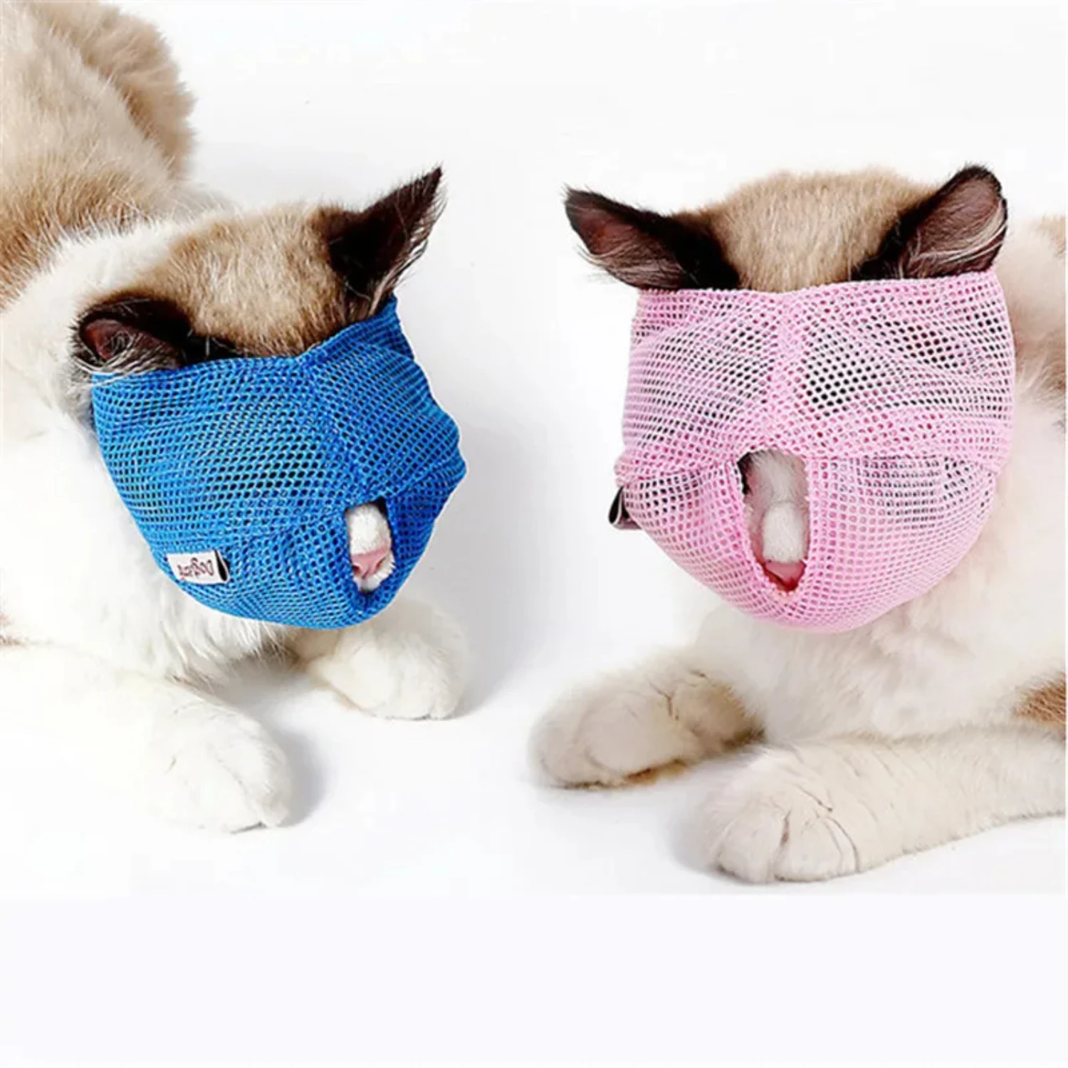 Cats Anti Bite Muzzles  Breathable Mesh Cat Travel Tools Bath Beauty Grooming Supplies Cat Bathing Bag Bathing Pet Supplies Vca