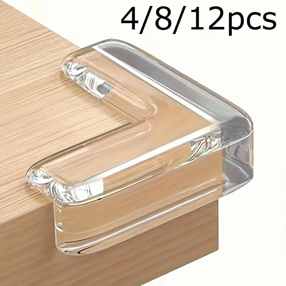 

4/8/12pcs Transparent Silicone Corner Protector Set, Safe Edge Guards for Power Outlets and Table Corners