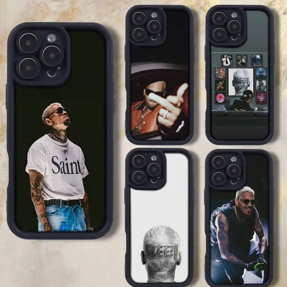 

Rapper U-USA C-Chris BrownS Phone Case For iPhone 17,16,15,14,13,12,Pro,Max,Plus,E,SE4,Air, emery Black Full Coverage TPU
