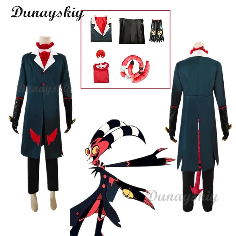 

Hazbin Cosplay Hotel Blitzo Helluva Boss Cosplay Costume Man Uniform Halloween Carnaval Clothing Uniform Hazbin Anime Hotel