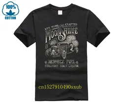 Hot Rod Moonshine Redneck Fuel T-Shirt Herren Oldtimer  Rebel Whiskey 2020 New Mens Summer Short Sleeve